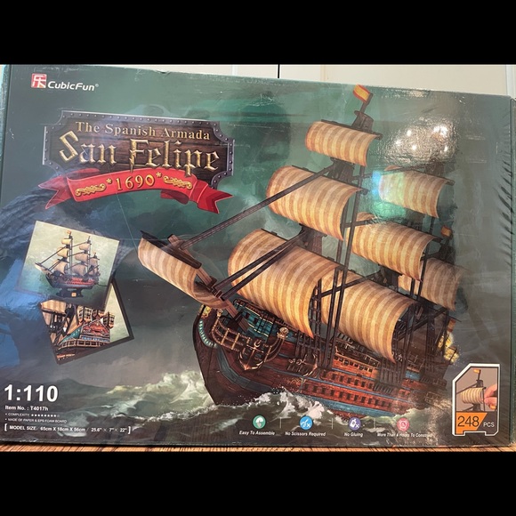 San Felipe The Spanish Armada 1690 3D Cubic Fun 248 Piece Puzzle- SEALED! $103